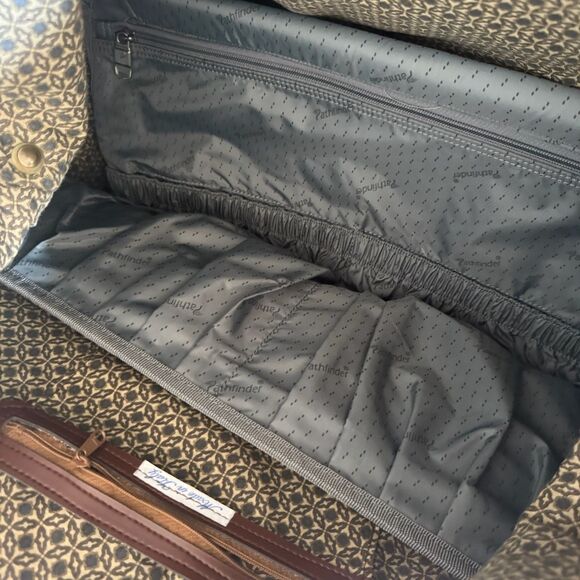 Vintage Etrusco Italy Canvas Leather Large Travel Bag Top Handle Shoulder Strap - Picture 5 of 7